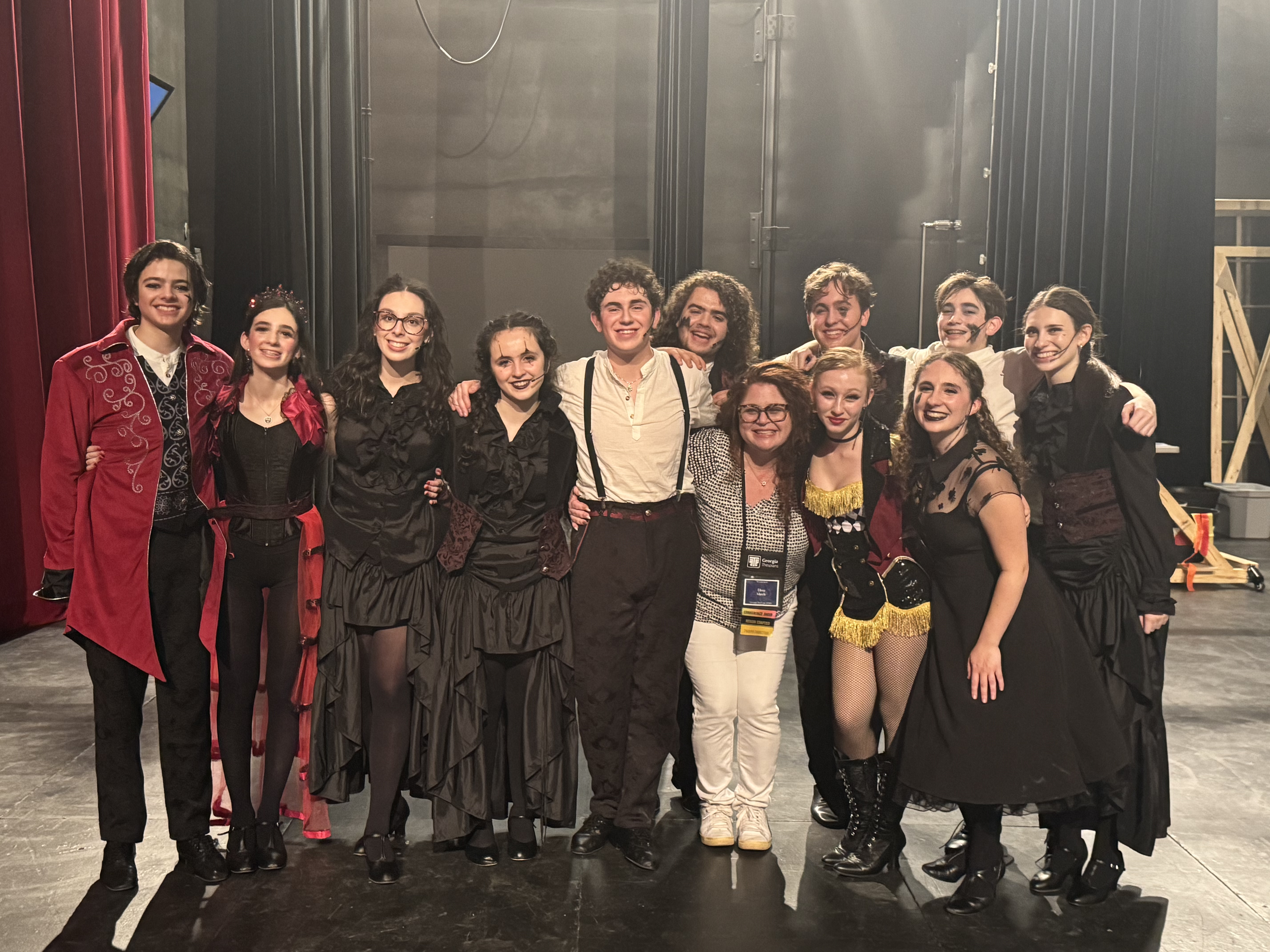 group of students on stage